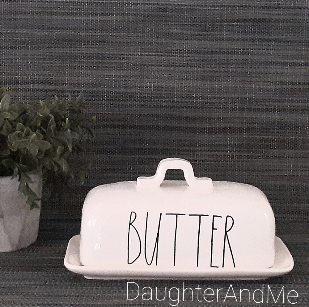 NWT RARE LARGE LETTERS RAE DUNN "BUTTER" Dish